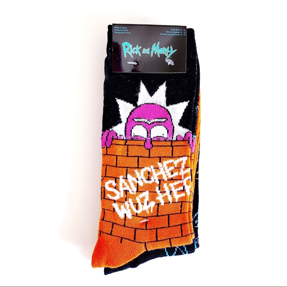 Rick and Morty Crew Socks - 2 Pairs - Adult Swim - Picture 1 of 6